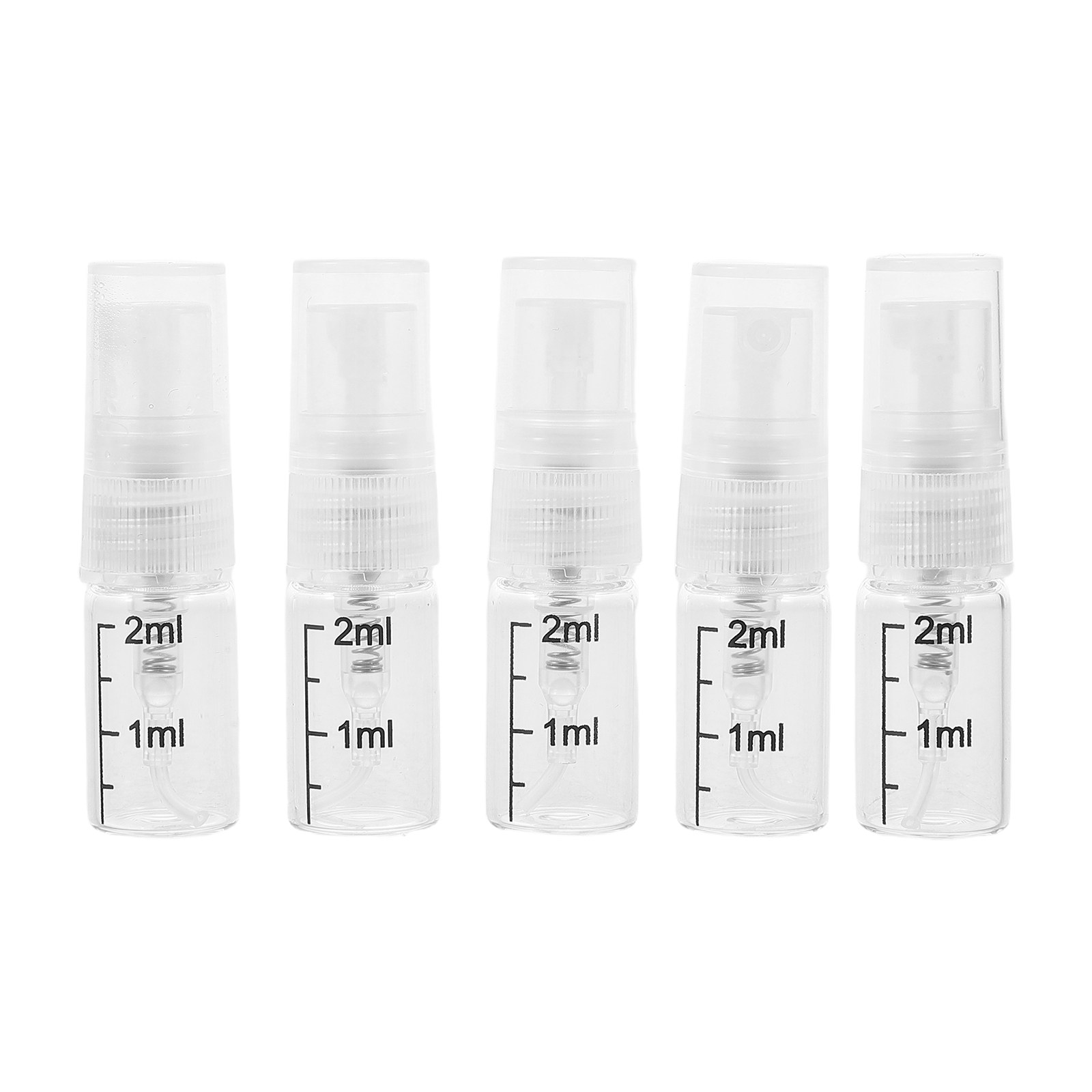 Misting Bottle Fine - 5 個の透明ガラスポータブルスプレーボトルミニ詰め替え可能なファインミストアトマイザー香水容器旅行用エッセンシャルオイルスプレーボトル