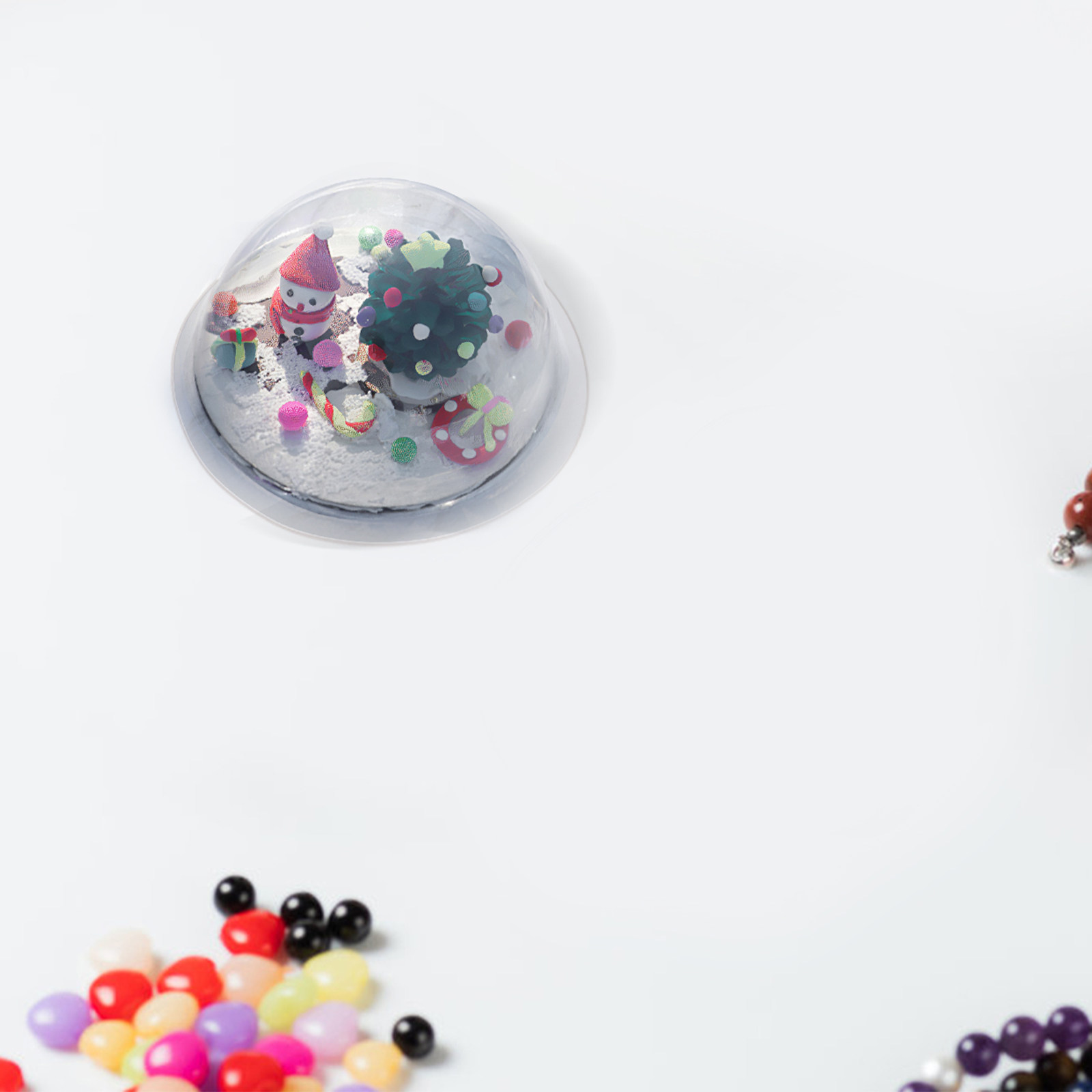 Plastic Dome Clear - 30個入り プラスチック半球オーナメントドーム - 透明PVCクラフトクロッシュカバー DIYクリスマスビレッジデコレーション スノーグローブDIY用