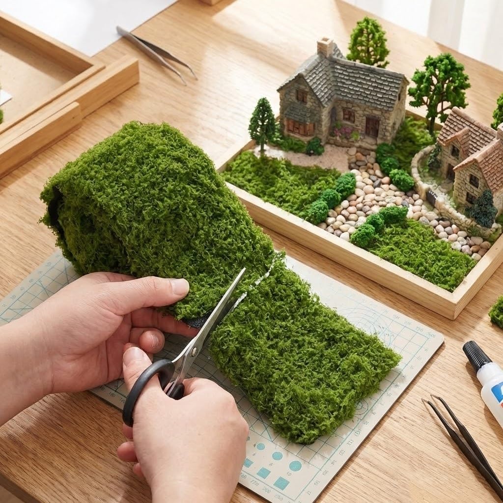 Sphagnum Moss Dry - 人工モスのテーブルランナー、ダークグリーンのフェイクモスのマット、ふわふわしたウェディングパーティー、フェアリーガーデン、DIYセンターピース、クリスマスデコレーションに最適