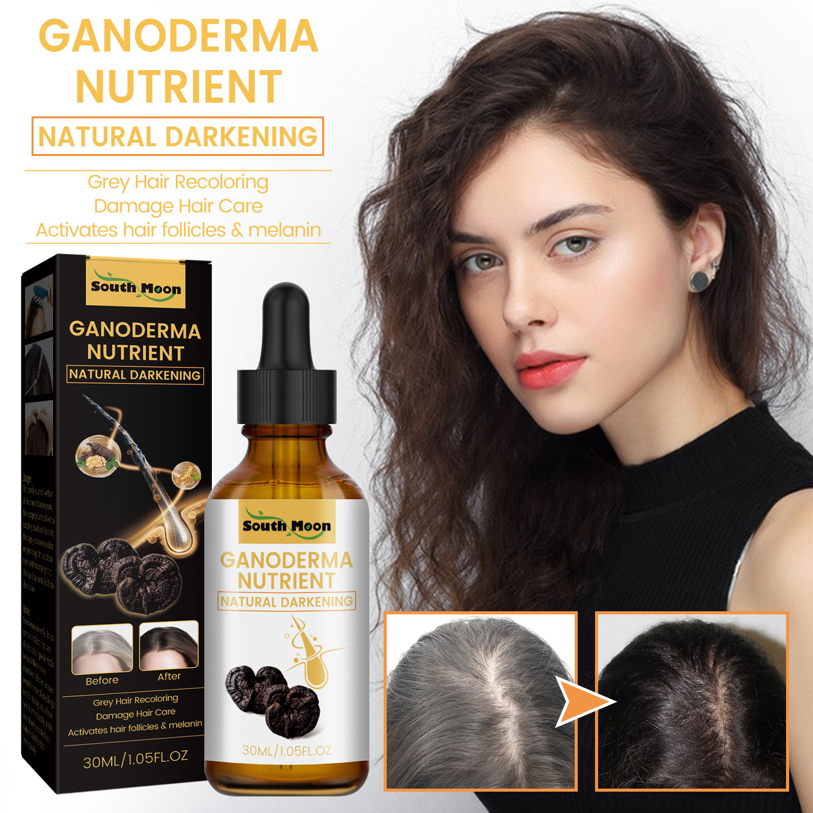 Root Stimulator Liquid - ガノダーマブルーシダム-ブラックヘアリキッド,頭皮の汚れを取り除き,脱毛を防ぎ,毛根を強化し,毛包に栄養を与え,ケアエッセンス