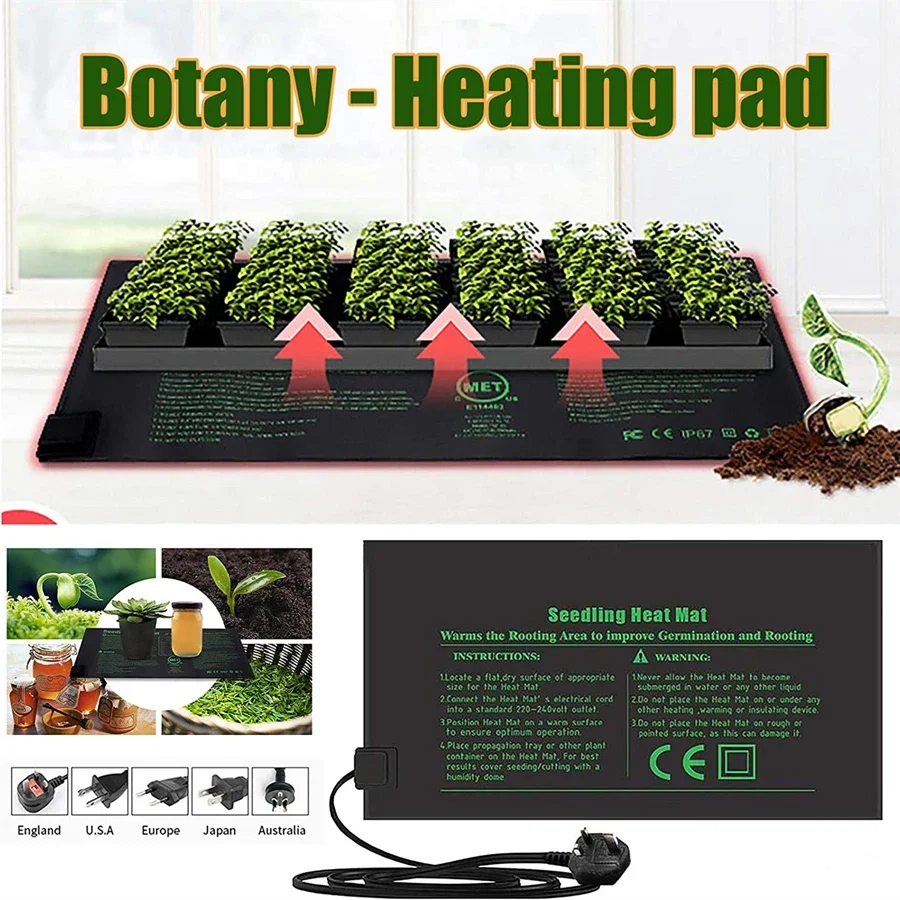 4 サイズ 220V EU プラグ苗ヒートマット防水水耕加熱 - Heat Mat Seedling のレビューと価格