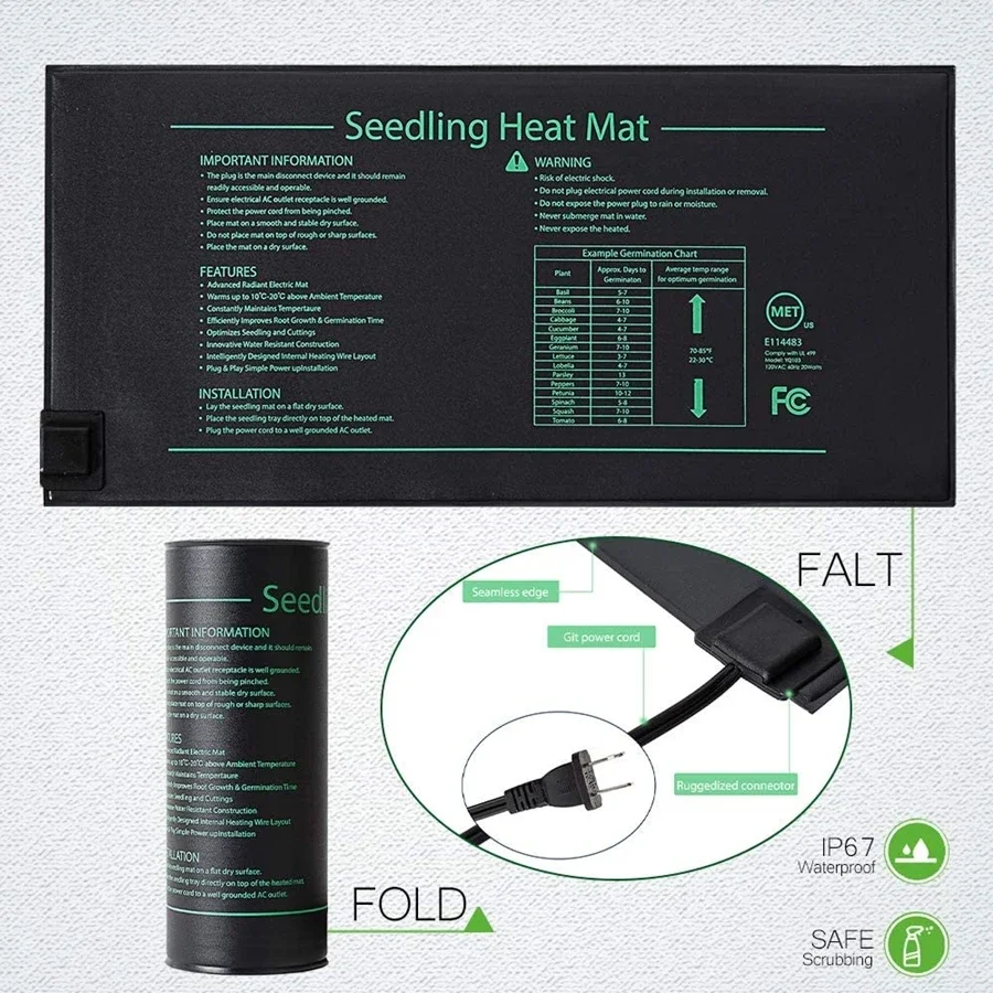 4 サイズ 220V EU プラグ苗ヒートマット防水水耕加熱 - Heat Mat Seedling のレビューと価格