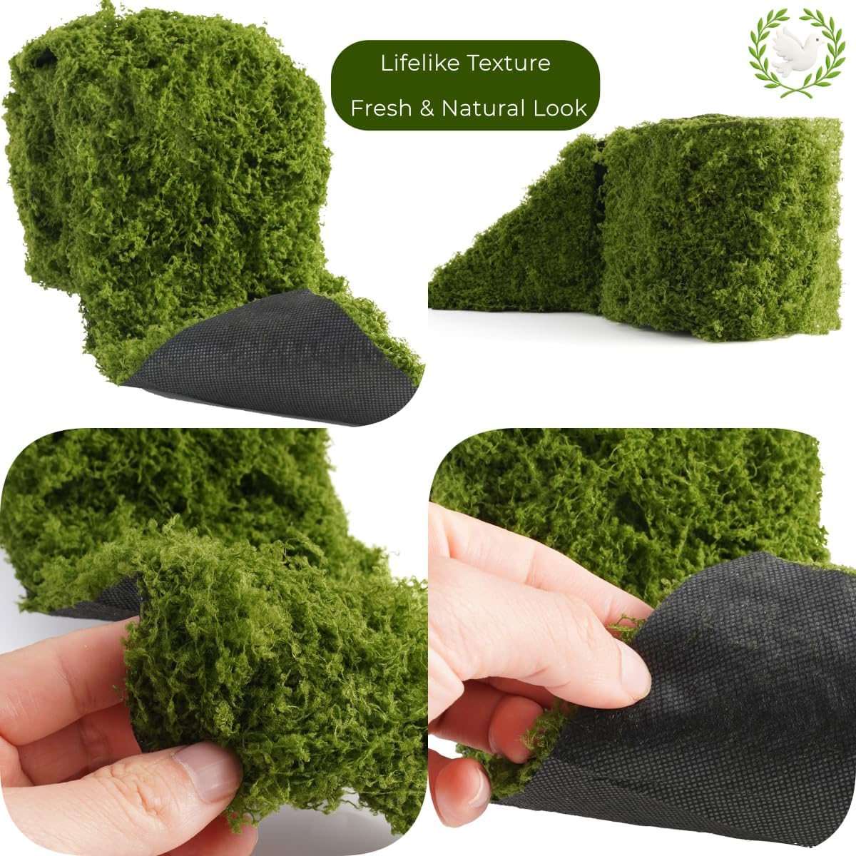人工モスのテーブルランナー、ダークグリーンのフェイクモスのマ - Sphagnum Moss Dry のレビューと価格
