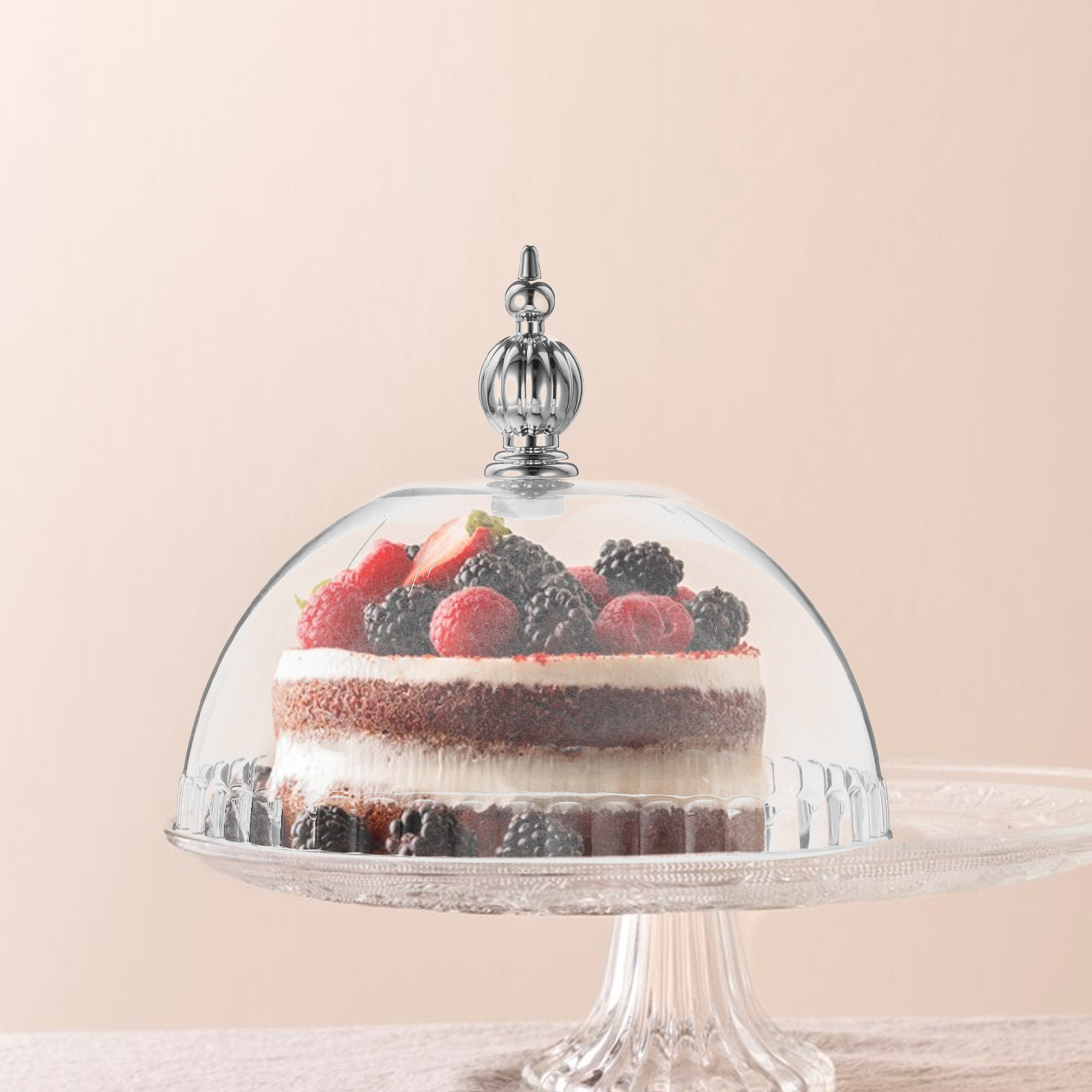 透明プラスチック製ケーキドームカバー 6.8インチ 耐熱性  - Plastic Dome Clear のレビューと価格